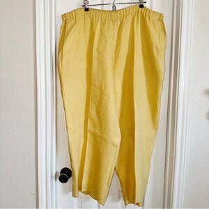 Flax Yellow Linen Pants